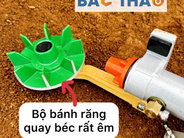 Béc BT-32X tưới phun mưa quay bánh răng mini chạy bơm từ 2hp có chỉnh tốc độ và lưu lượng nước