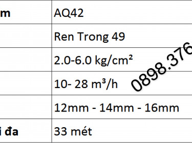 Béc AQ42 - Béc súng nhập khẩu Ấn Độ, bán kính tưới 33 mét