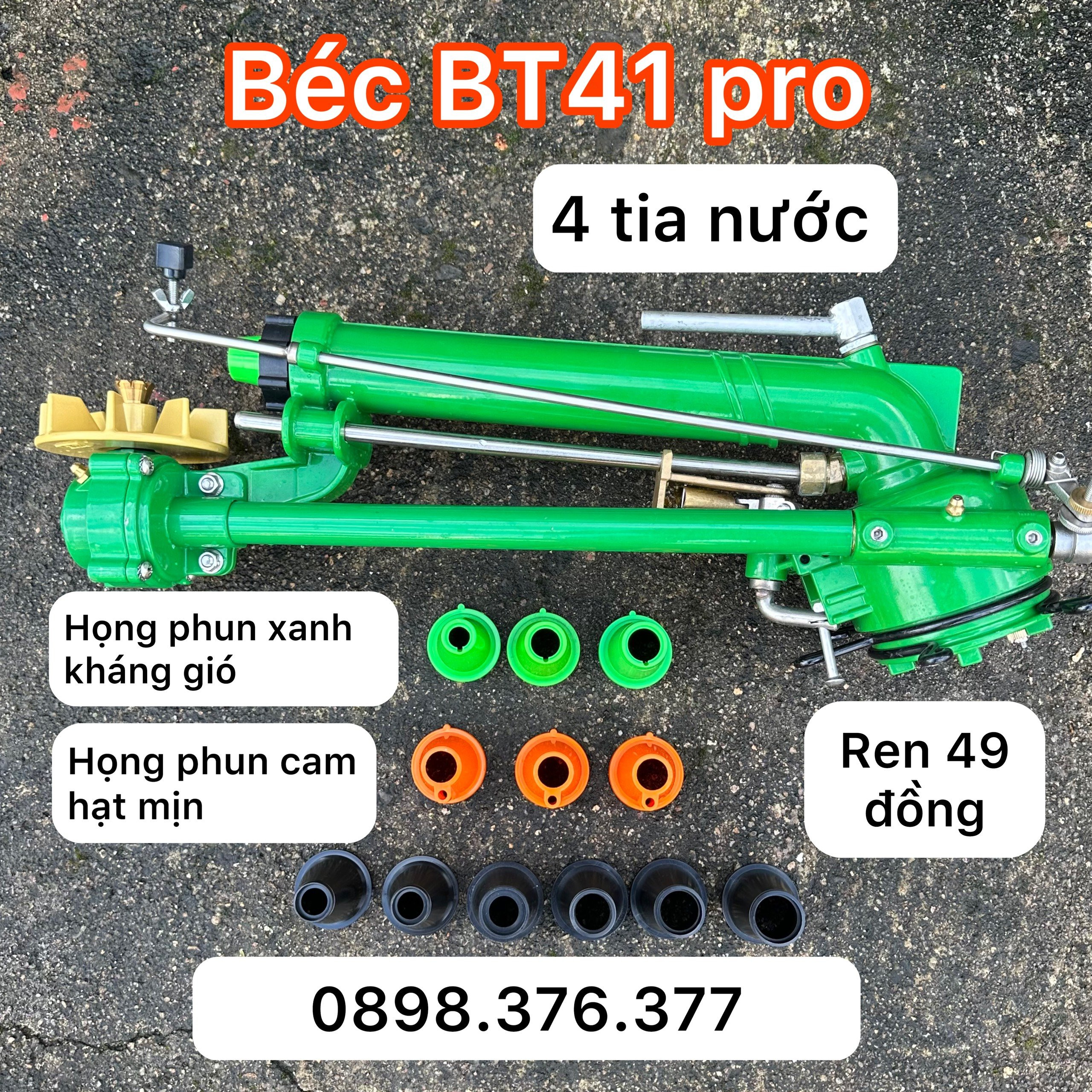 Béc BT41 pro kháng gió tốt với họng phun xanh chống tắc