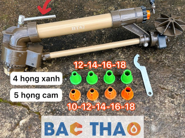 Béc BT42 - béc tưới phun mưa 3 tia có họng phun màu xanh kháng gió chống tắc béc