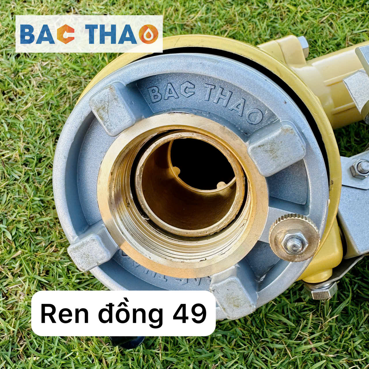 modun cốt trục màu bạc có ren 49 bằng đồng