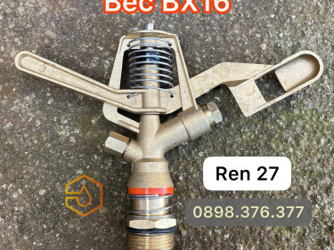 Béc BX16 - Béc bướm tưới phun mưa bằng đồng xoay tròn 360 độ gắn ống ren 27