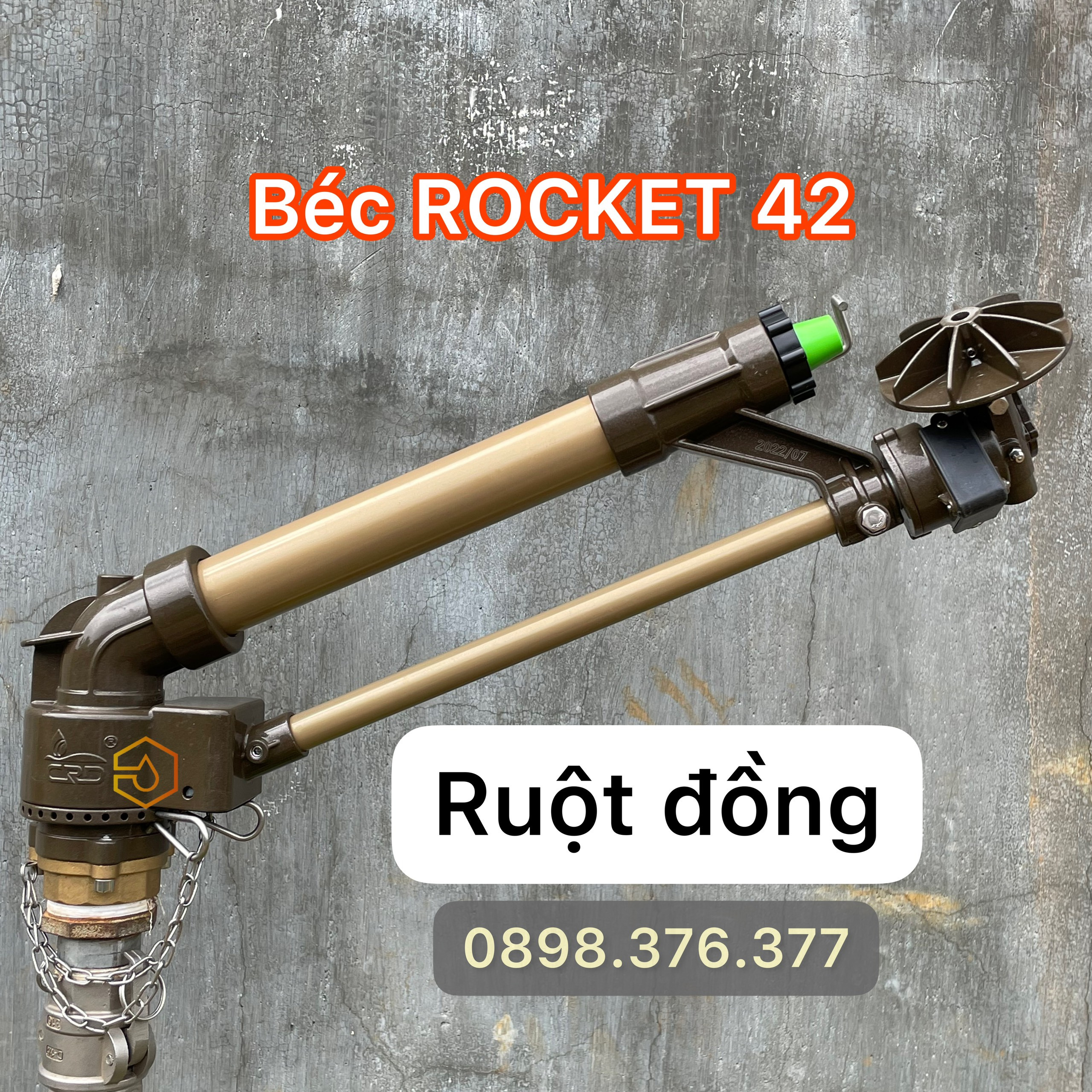 Béc ROCKET 42 có thể tưới phân bán kính lớn 42m ruột đồng dùng cực bền